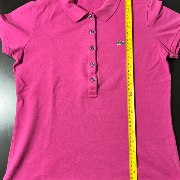 Lacoste Women's Polo Shirt Short Sleeve Size Medium Color Fuscia Pink - Picture 6 of 6